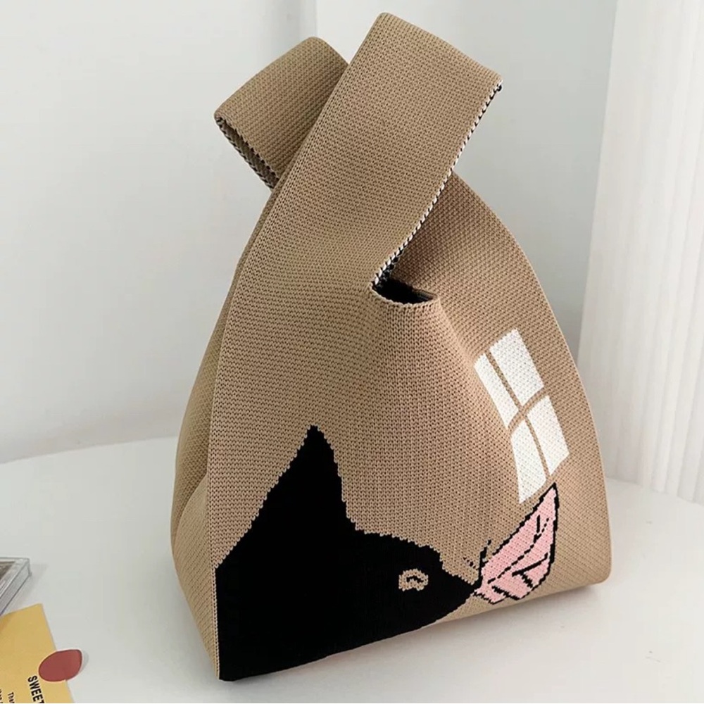 NWT "Cat Kissing Butterfly" Compact Stylish Essentials Handheld Bag